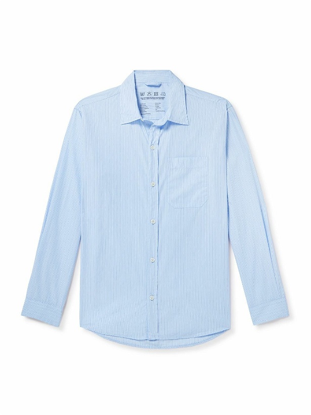 Photo: mfpen - Distant Striped Cotton Shirt - Blue