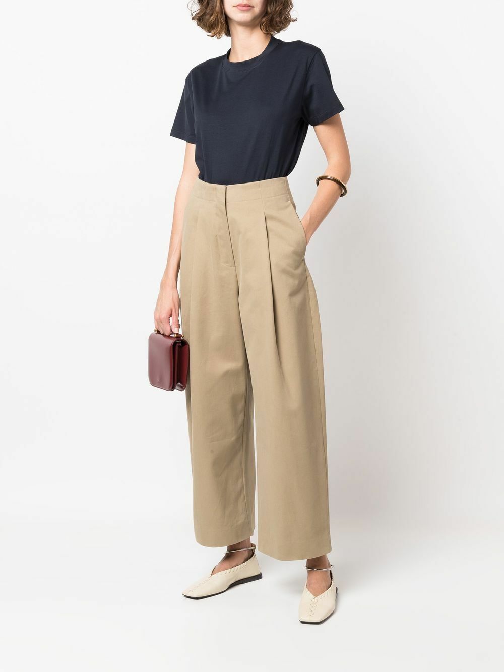 STUDIO NICHOLSON - Wide Leg Cropped Trousers Studio Nicholson