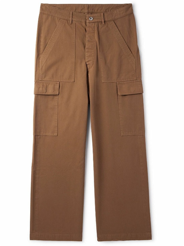 Photo: DRKSHDW by Rick Owens - Washed Cotton-Twill Cargo Trousers - Brown