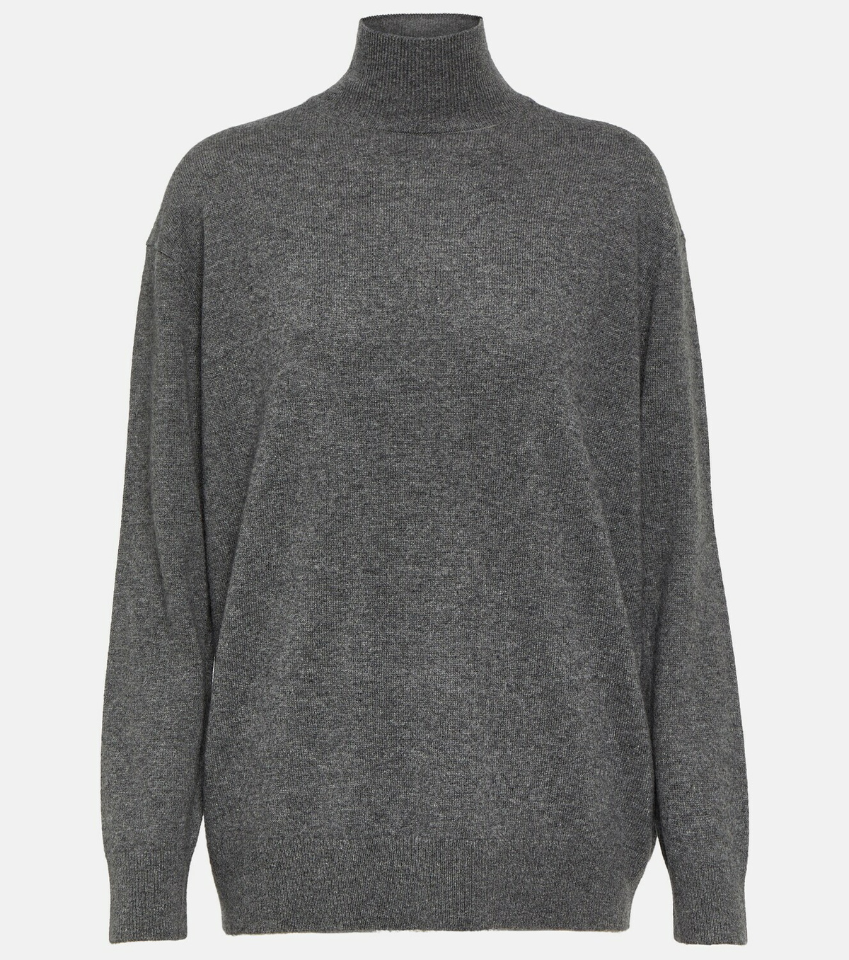 vince グレー　カシミア　セーター Donegal Cashmere Funnel-Neck Sweater in Sweaters | Vince