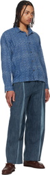 Kartik Research Blue Knee Pleat Jeans
