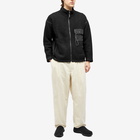 And Wander Men's Re Wool Jacquard Zip Fleece Jacket in Black