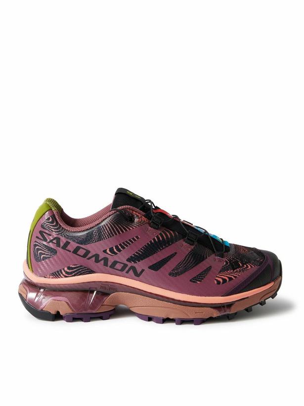 Photo: Salomon - XT-4 Rubber-Trimmed Mesh Sneakers - Red
