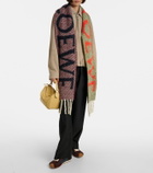 Loewe Logo reversible alpaca and wool-blend scarf