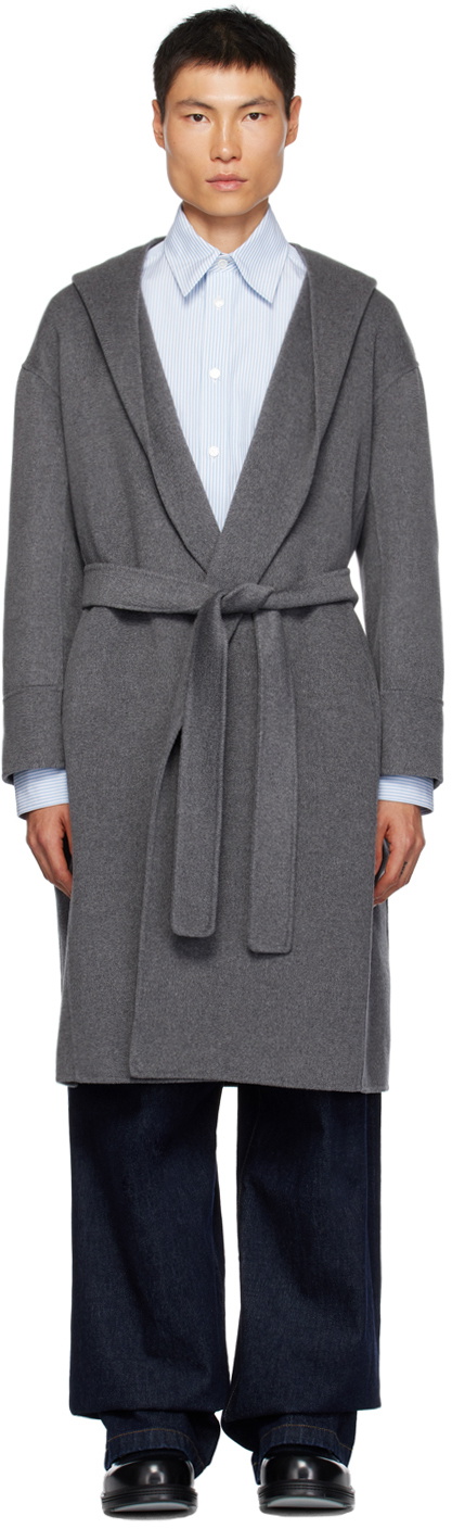 Max Mara Gray Belted Coat