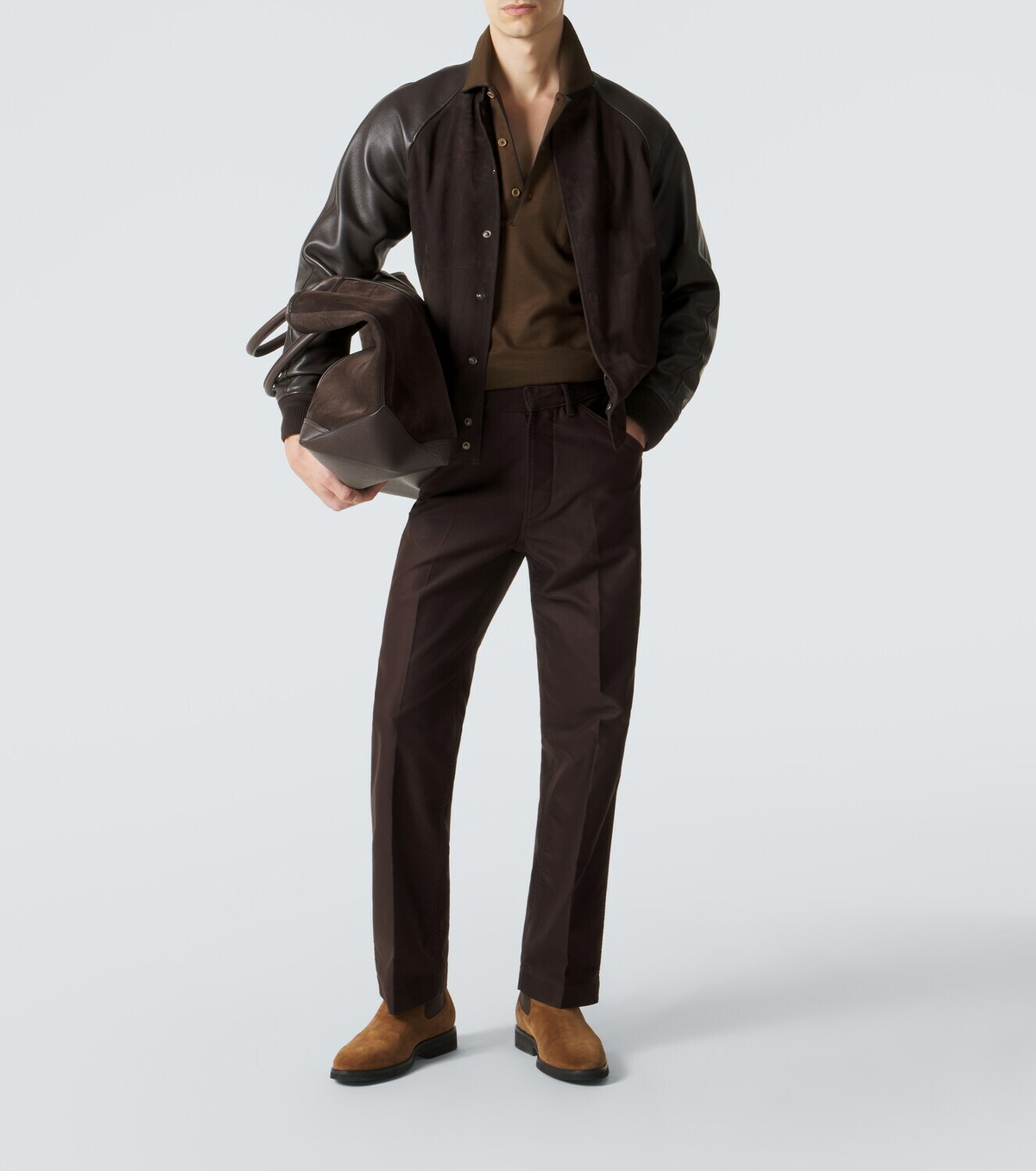 Tom Ford Leather and suede bomber jacket