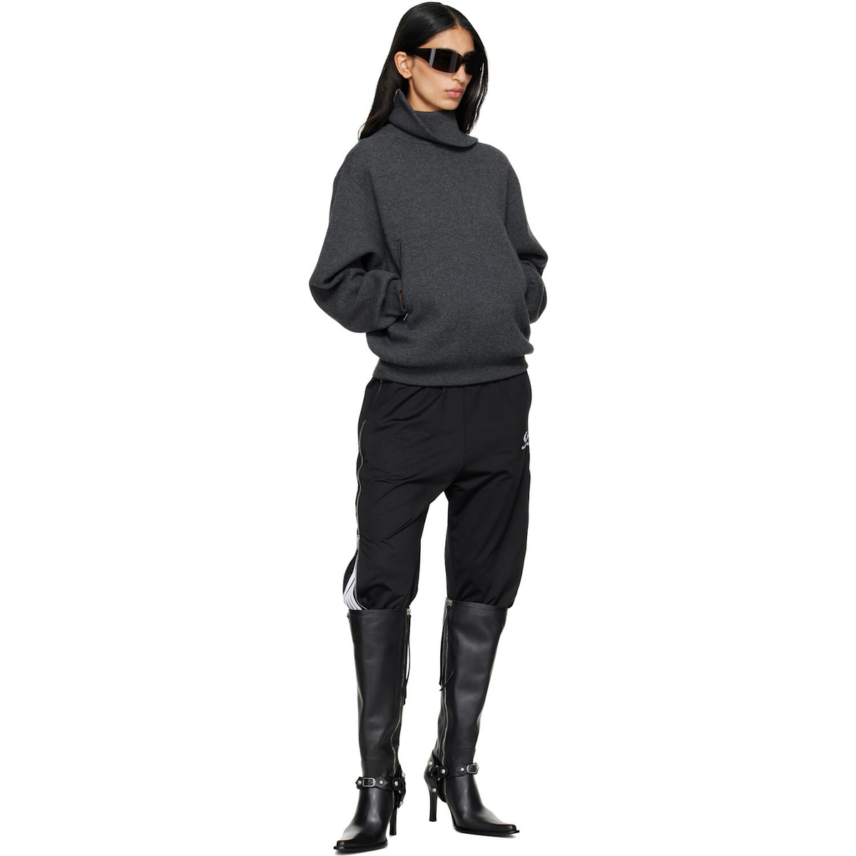 Balenciaga Black City Harness Tall Boots