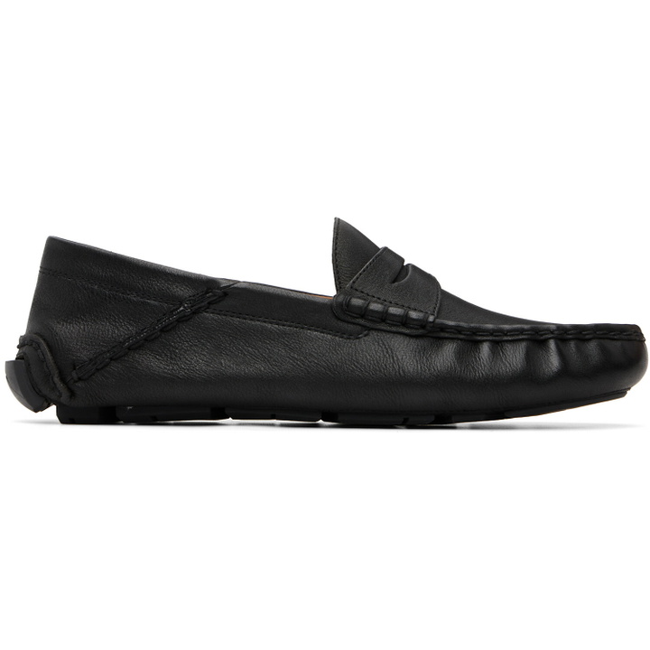 Photo: Polo Ralph Lauren Black Anders Leather Driver Loafers