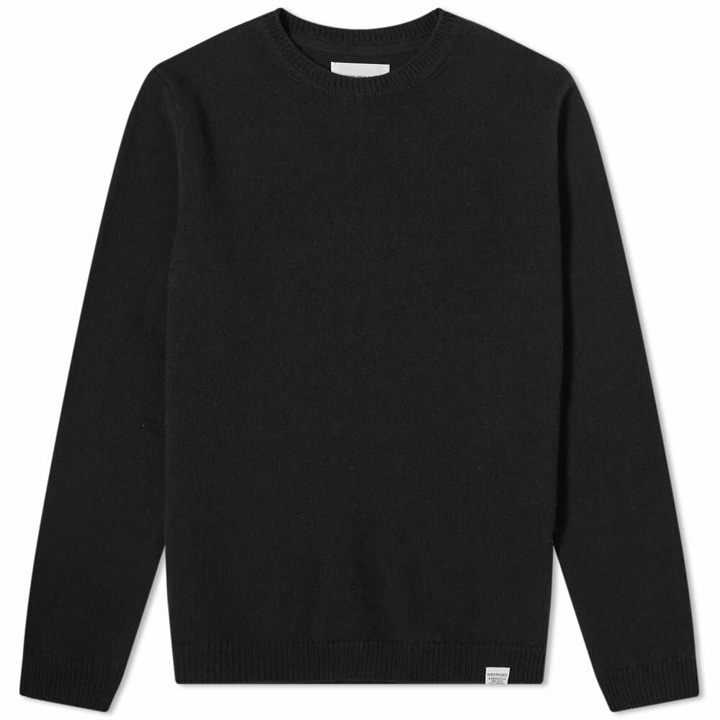 Photo: Norse Projects Men's Sigfred Lambswool Crew Knit in Black