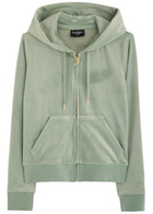Juicy Couture Robertson Hooded Velour Sweatshirt Green