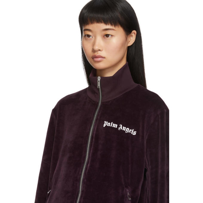 Palm Angels Purple Chenille Track Jacket Palm Angels