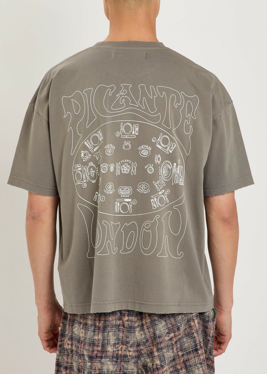 Picante Sacramento Printed Cotton T-shirt Grey
