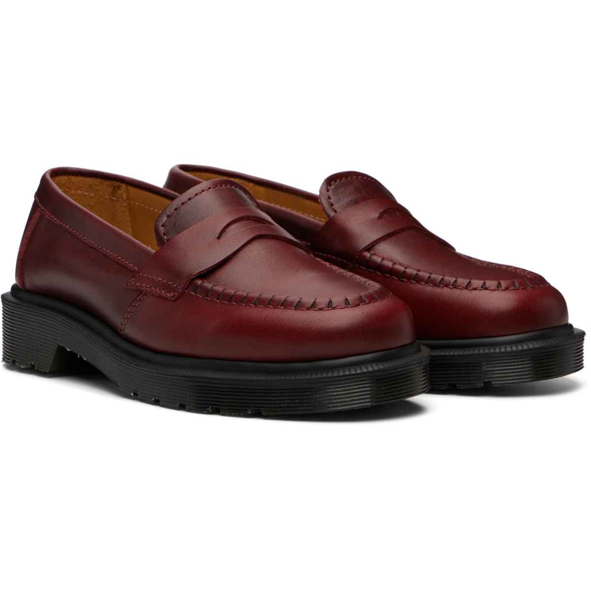 Dr. Martens Burgundy Delapre 'Made In England' Classic Loafers