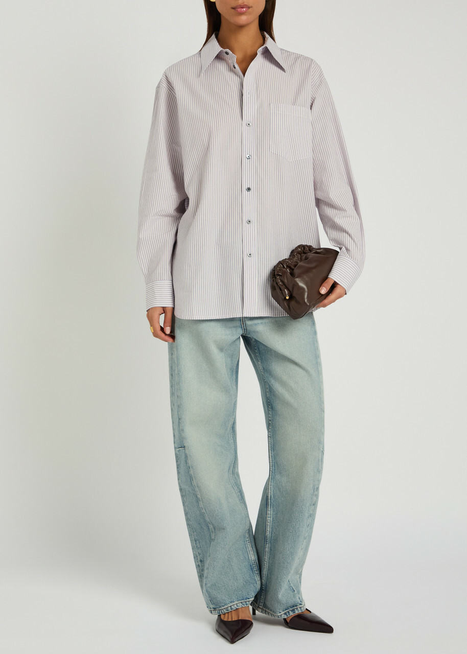 B Sides Ramona Printed Cotton-poplin Shirt Light Purple
