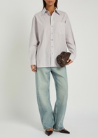 B Sides Ramona Printed Cotton-poplin Shirt Light Purple
