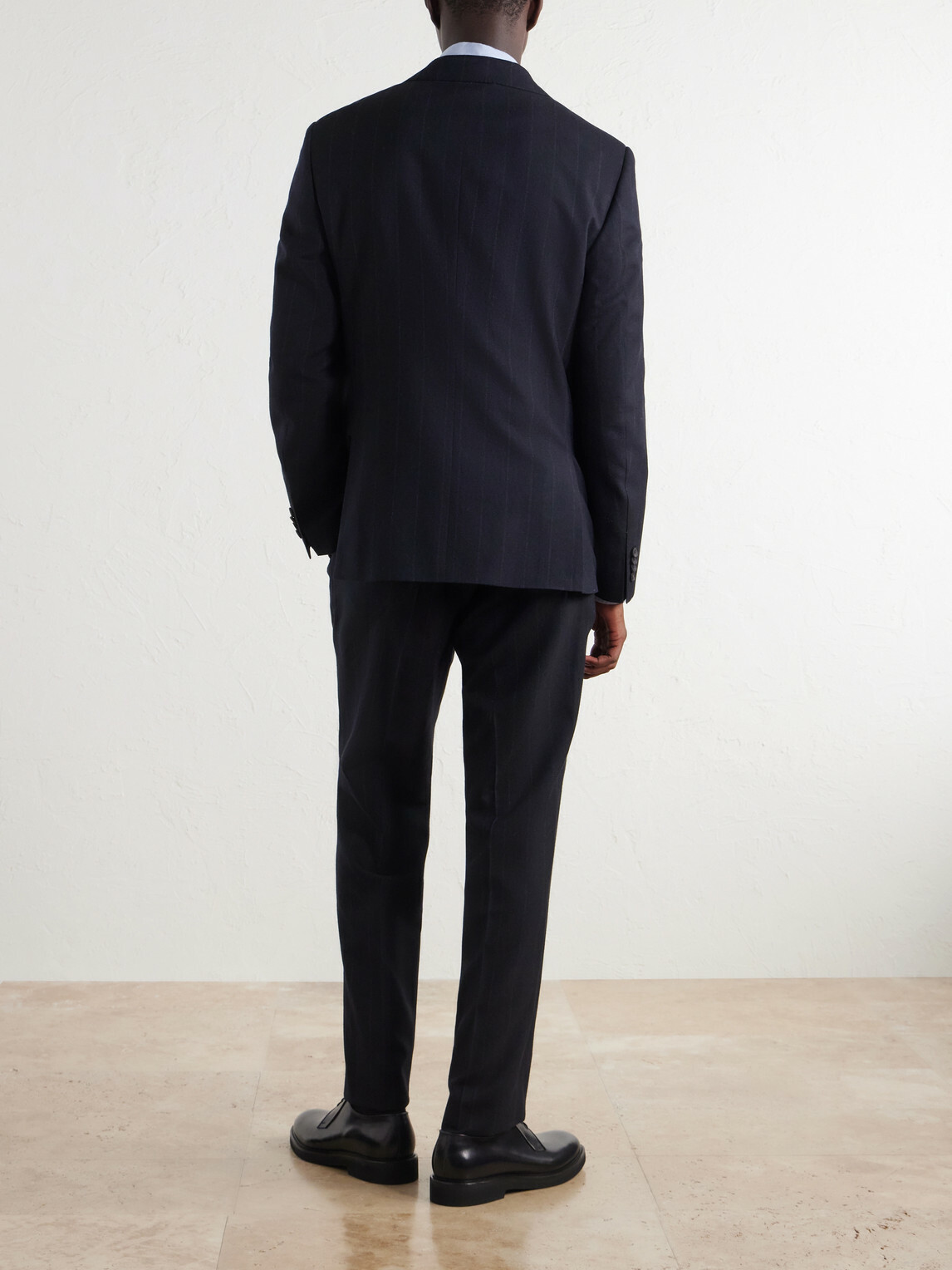 Mr P. - Slim-Fit Pinstriped Wool-Fresco Blazer - Blue