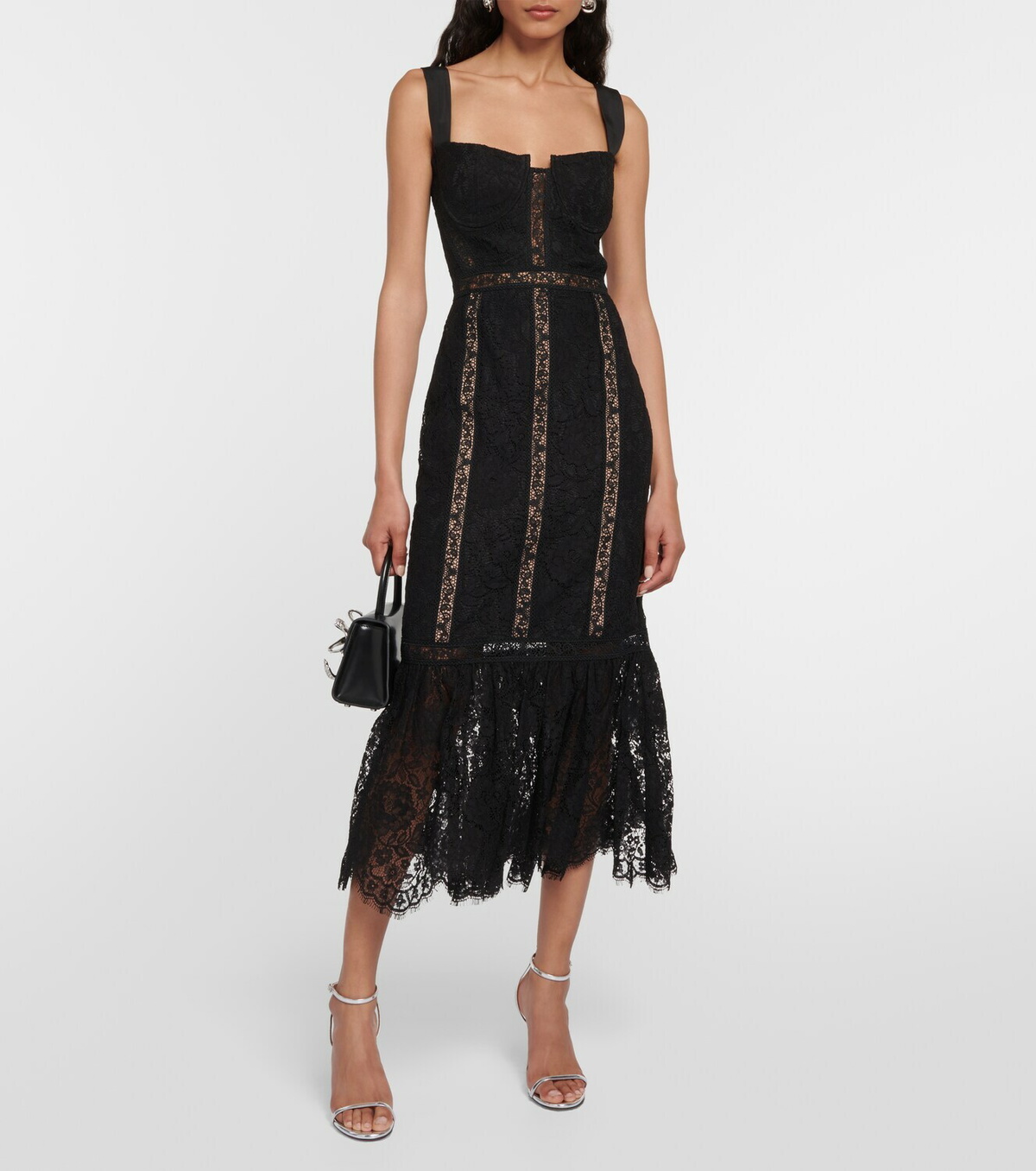 Self-Portrait Lace cotton-blend midi dress Self-Portrait