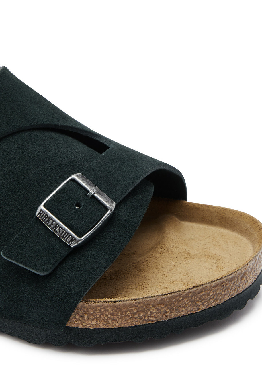 Birkenstock Zürich Suede Sliders Black Birkenstock