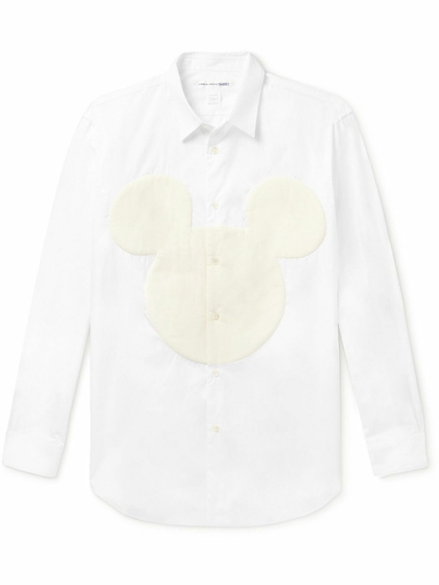 Photo: Comme des Garçons SHIRT - Disney Muslin-Appliquéd Cotton-Poplin Shirt - White