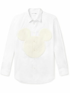 Comme des Garçons SHIRT - Disney Muslin-Appliquéd Cotton-Poplin Shirt - White