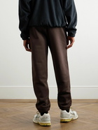 Nike - Solo Swoosh Tapered Logo-Embroidered Cotton-Blend Jersey Sweatpants - Brown