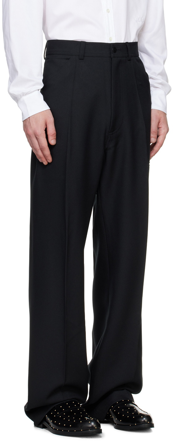 Random Identities Black Creased Trousers