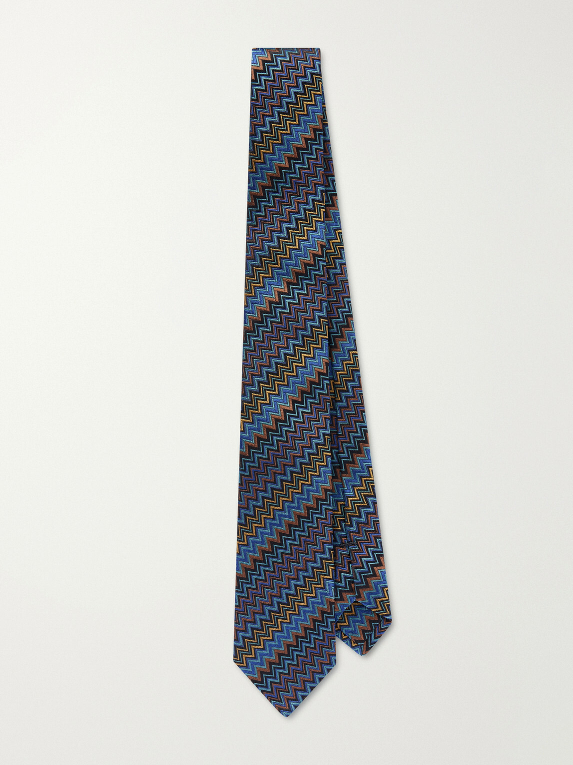 Missoni - 7cm Crochet-Knit Silk Tie - Blue