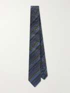 Missoni - 7cm Crochet-Knit Silk Tie - Blue