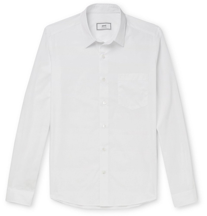 Photo: AMI - Slim-Fit Cotton-Poplin Shirt - White