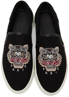 Kenzo Black K-Skate Tiger Slip-On Sneakers