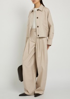 Emporio Armani Pleated Cotton-poplin Trousers Light Brown