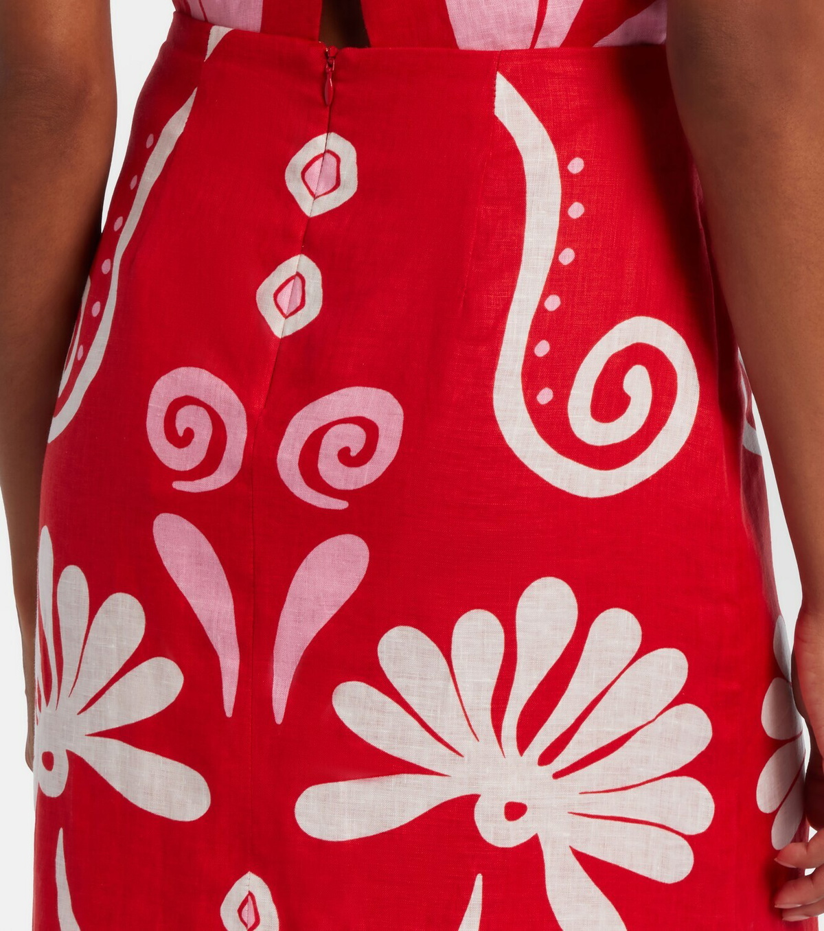 Cala de la Cruz Fabiana printed linen midi skirt