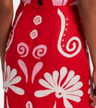 Cala de la Cruz Fabiana printed linen midi skirt