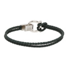 Salvatore Ferragamo Green Braided Bracelet