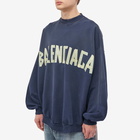 Balenciaga Men's Tape Type Crew Sweat in Marine Blue