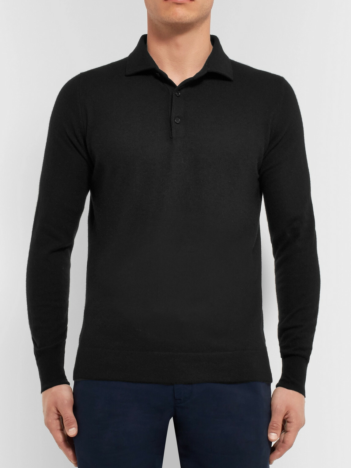Loro Piana - Baby Cashmere Polo Shirt - Black