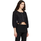 Sandy Liang Black Palisade Blouse