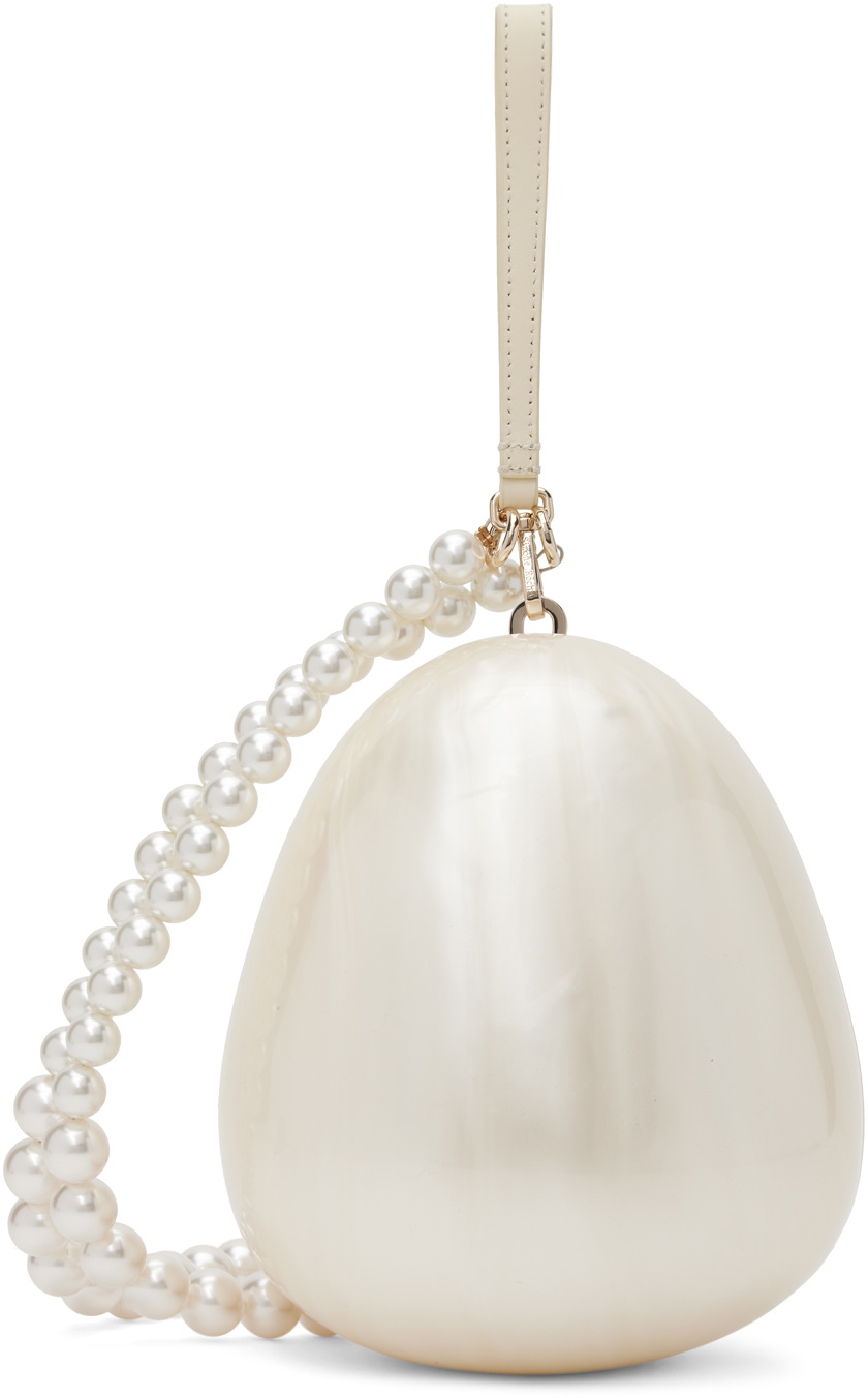 Simone Rocha SSENSE Exclusive Off-White Pearl Egg Pouch