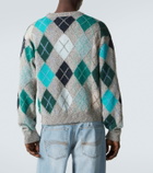 ERL Argyle wool and cotton-blend sweater