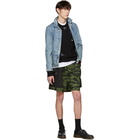 Dsquared2 Green Camo Dan Elastic Boxer Cargo Shorts