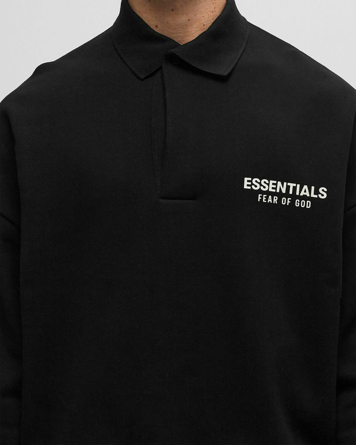 FOG ESSENTIALS FLEECE POLO BLACK スウェット 衿付き ブラック FLEECE POLO | ESSENTIALS FEAR OF GOD(エッセンシャルズ フィア