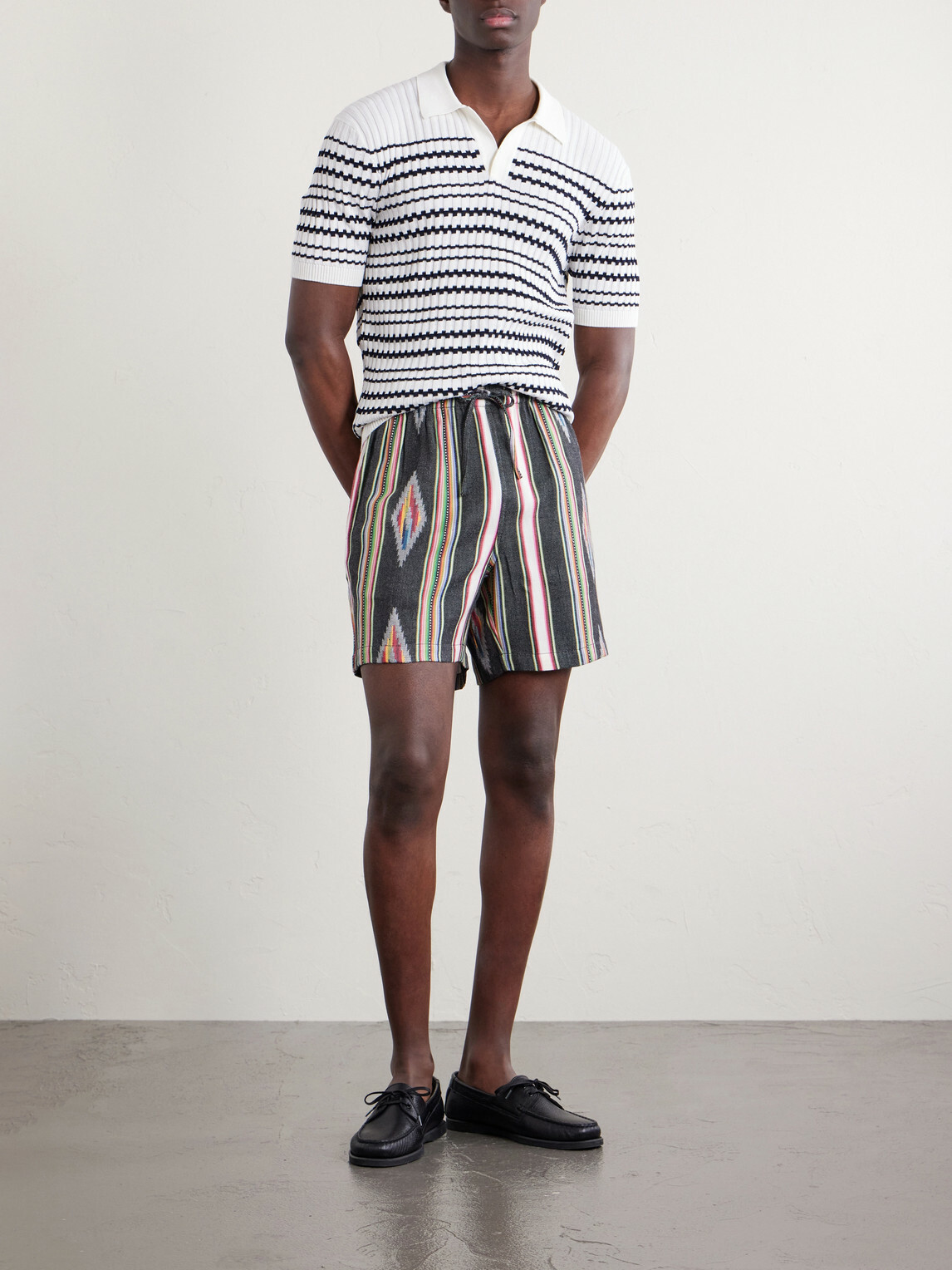 Kardo - Straight-Leg Cotton Drawstring Shorts - Multi