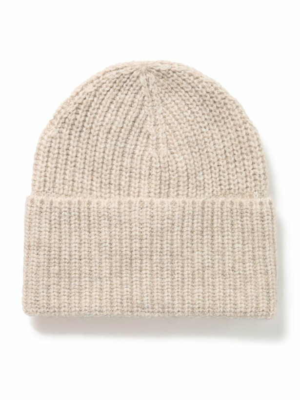 Photo: Brunello Cucinelli - Brushed Ribbed-Knit Beanie - Neutrals