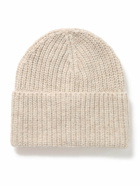 Brunello Cucinelli - Brushed Ribbed-Knit Beanie - Neutrals