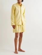 TEKLA - Camp-Collar Organic Cotton-Poplin Pyjama Shirt - Yellow