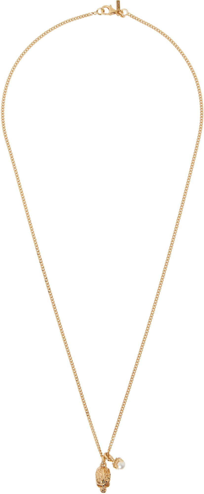 Emanuele Bicocchi Pearl Skull Necklace