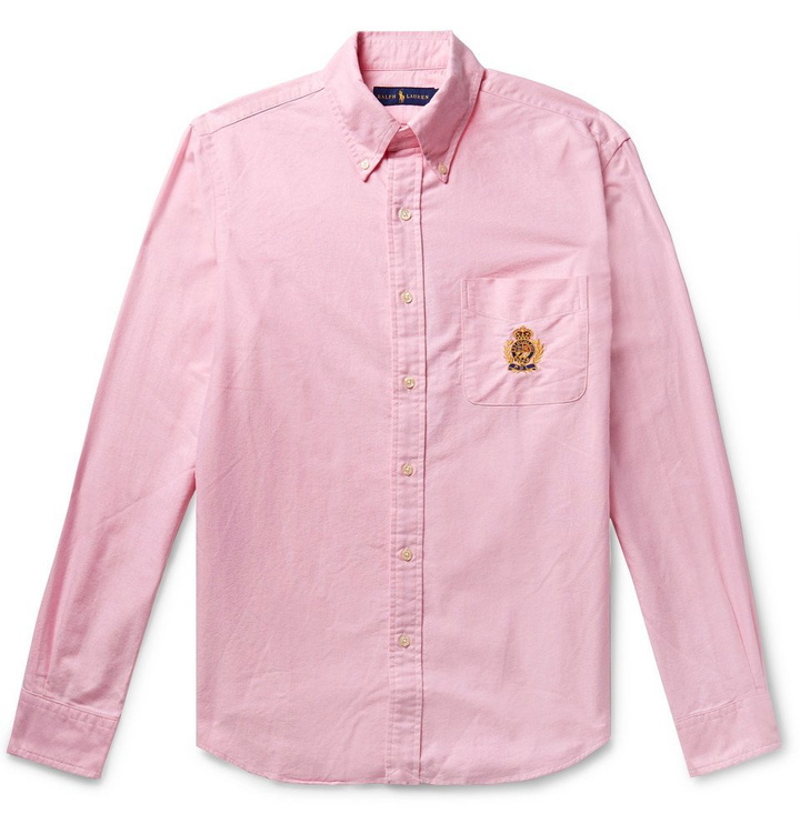 Photo: Polo Ralph Lauren - Button-Down Collar Embroidered Cotton Oxford Shirt - Men - Pink