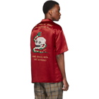 Gucci Red Satin Snake Skull Shirt