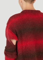 Ombre Panelled Sweater in Red