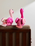 The Elder Statesman - Kissing Flamingo Set of Two Cashmere Cushions